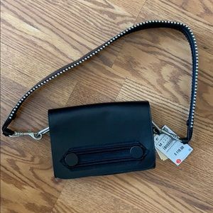 NWT ZARA Leather crossbody bag with flap detail
